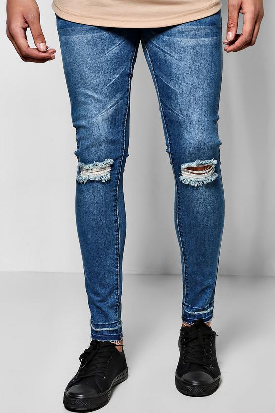 Super Skinny Raw Edge Distressed Jeans